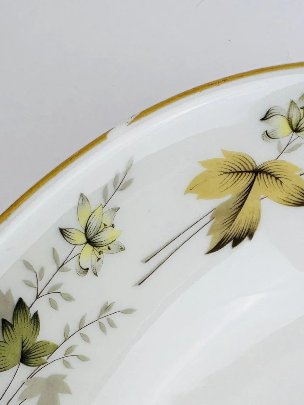 Royal Doulton Larchmont Oval Vegetable Serving Bowl Gold Trim Vintage